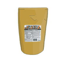 Load image into Gallery viewer, illustration of a bag full of stearic acid, with the text &quot;Fire In A Bottle- Metabolic Flexibility Oil&quot; on a sticker with nutrition facts and flame designs.